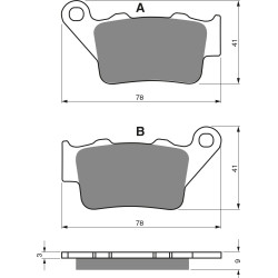 Plaquettes de frein Arrière Pour Husaberg FC 650  de 1999 à 2013