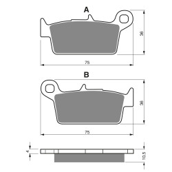 Plaquettes de frein Arrière Pour Tm MX 250 F de 2001 à 2004