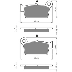 Plaquettes de frein Arrière Pour Tm MX 250  de 2005 à 2008
