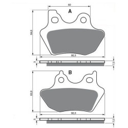 2 Kit plaquettes frein Av Ga et Av Dr Pour Harley davidson Softail standard 1584 FXST de 2007 à Nc