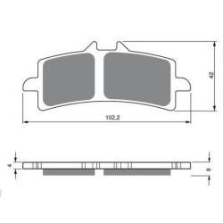 2 Kit plaquettes frein Av Ga et Av Dr Pour Suzuki GSX-R 1000  de 2012 à Nc