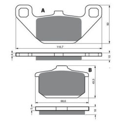 3 Kit plaquettes frein Av G, Av D et Ar Pour Kawasaki GPZ 750  de 1983 à 1987