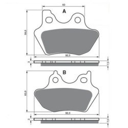 3 Kit plaquettes frein Av G, Av D et Ar Pour Harley davidson Dyna Convertible 1450  de 2000 à 2002