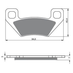 3 Kit plaquettes frein Av G, Av D et Ar Pour Massey-Ferguson MF 500  de 2005 à 2009