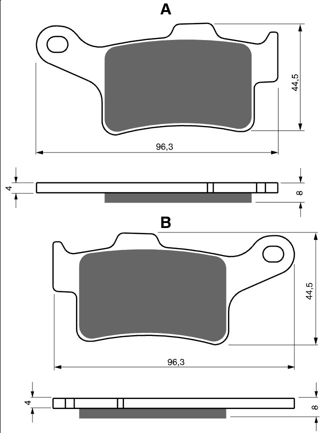 Plaquettes de frein Raven RAV-100-335 Harley-davidson Trike Tri Glide Ultra Arrièretitle=Forme et couleur