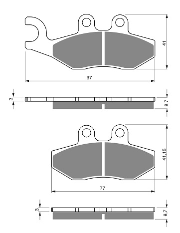 2 Kit plaquettes frein Raven RAV-101-293 Keeway K2 250 Av et Artitle=Forme et couleur