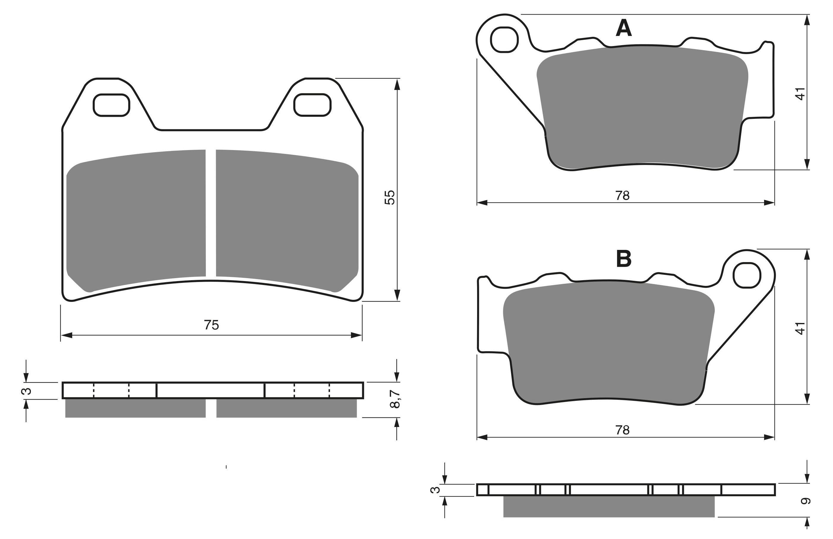 2 Kit plaquettes frein Raven RAV-103-017 Husqvarna Nuda 900 Avant et Arrièretitle=Forme et couleur
