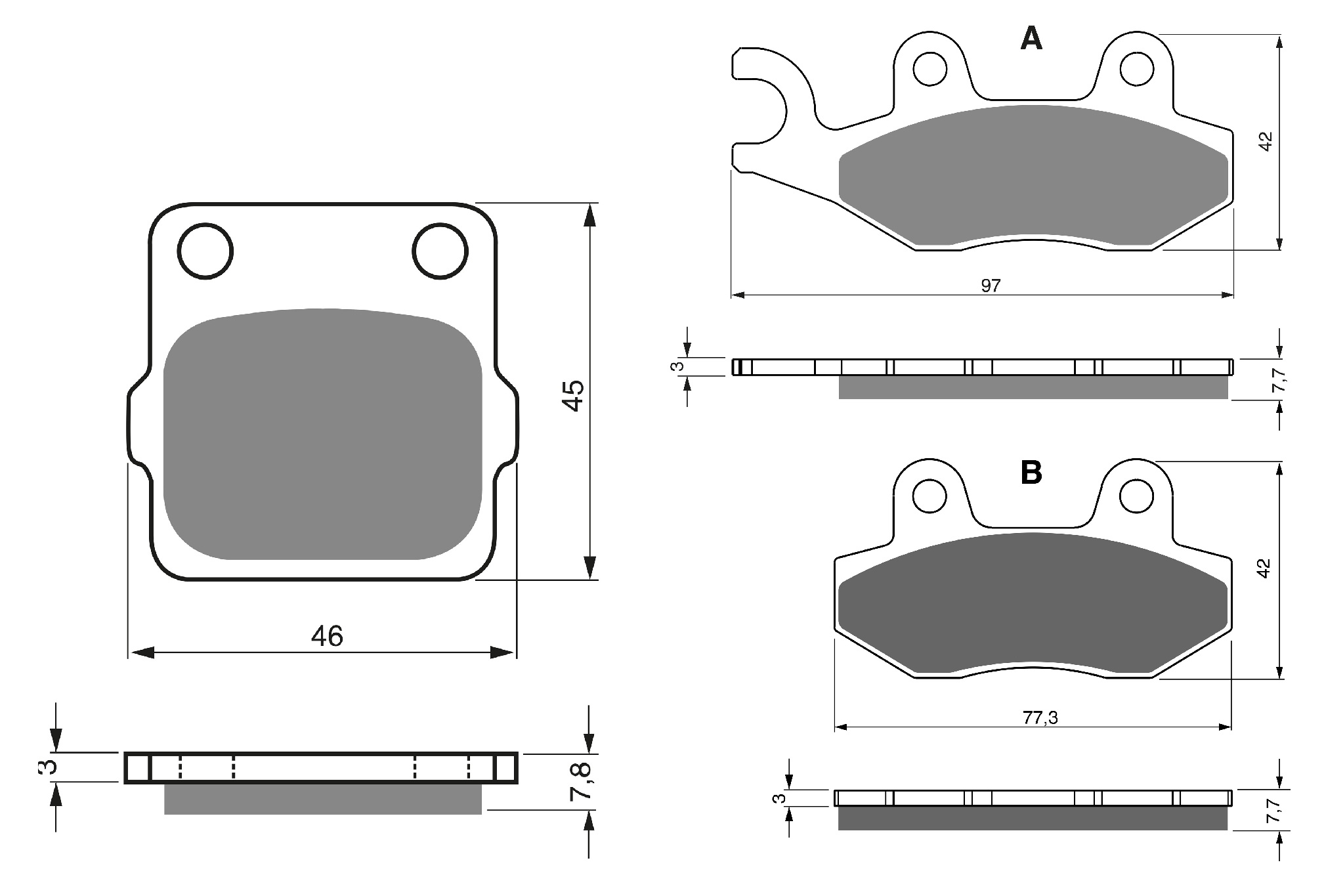 2 Kit plaquettes frein Raven RAV-103-036 Kawasaki KLX 140R L Avant et Arrièretitle=Forme et couleur