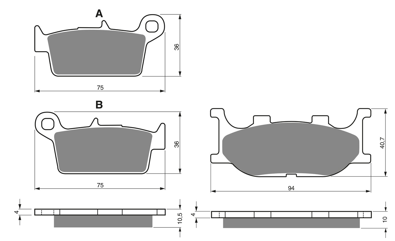 2 Kit plaquettes frein Raven RAV-103-057 Husqvarna WXE 125 Avant et Arrièretitle=Forme et couleur