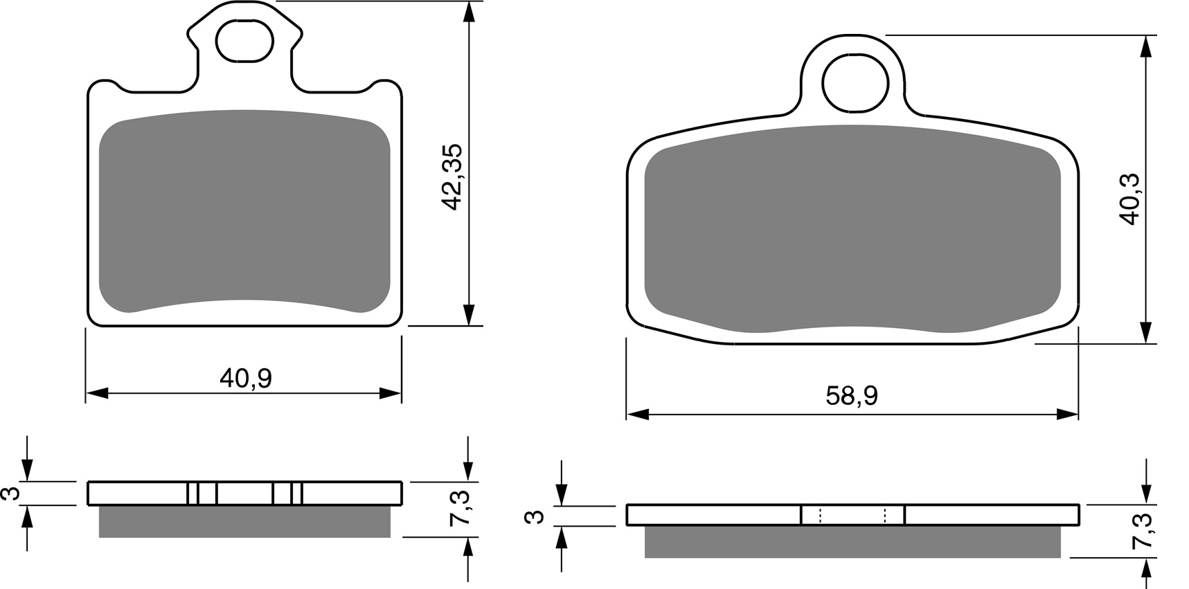 2 Kit plaquettes frein Raven RAV-103-065 Ktm SX 85 Avant et Arrièretitle=Forme et couleur