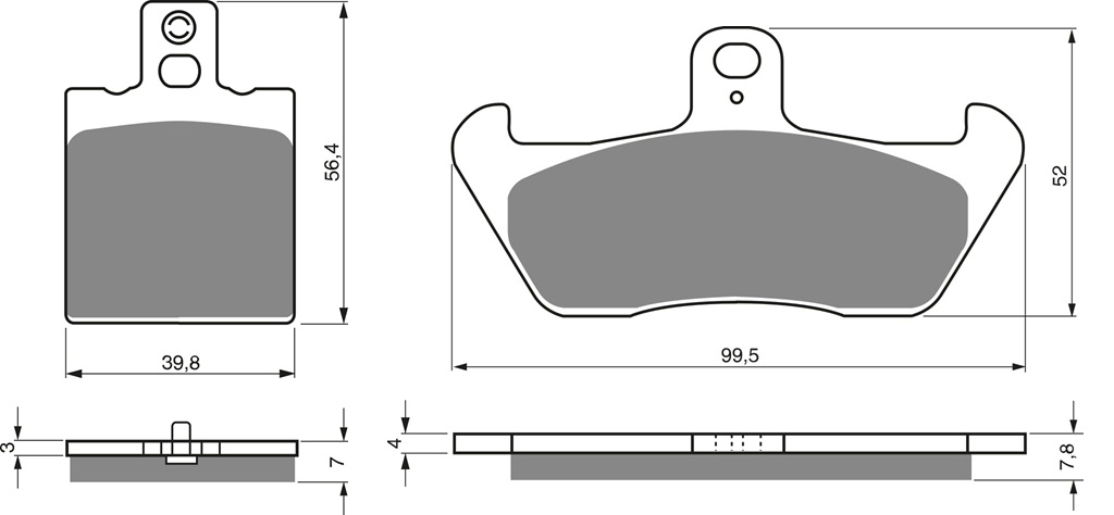 2 Kit plaquettes frein Raven RAV-103-074 Cagiva W12 350 Avant et Arrièretitle=Forme et couleur