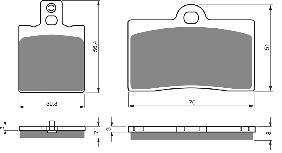 2 Kit plaquettes frein Raven RAV-103-075 Cagiva Planet 125 Avant et Arrièretitle=Forme et couleur