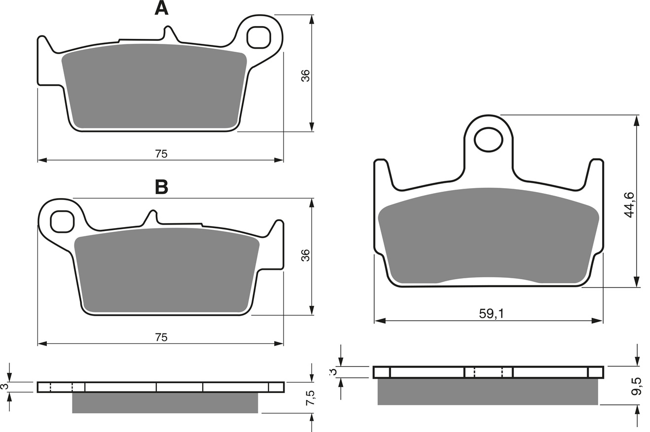 2 Kit plaquettes frein Raven RAV-103-098 Kymco Sniper 50 Avant et Arrièretitle=Forme et couleur