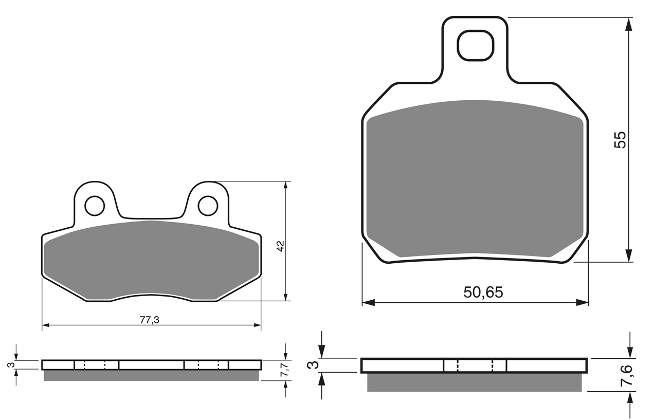 2 Kit plaquettes frein Raven RAV-103-107 Peugeot Speedfight 50 Avant et Arrièretitle=Forme et couleur