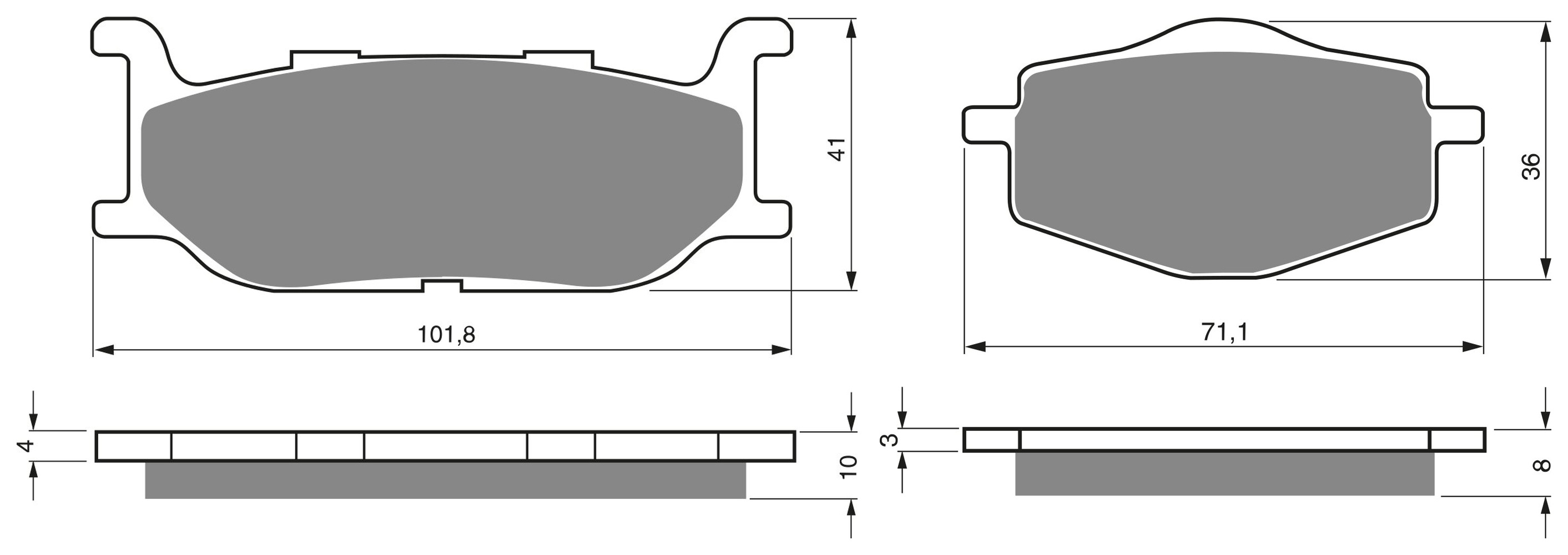 2 Kit plaquettes frein Raven RAV-103-143 Cf-moto V5 250 Avant et Arrièretitle=Forme et couleur