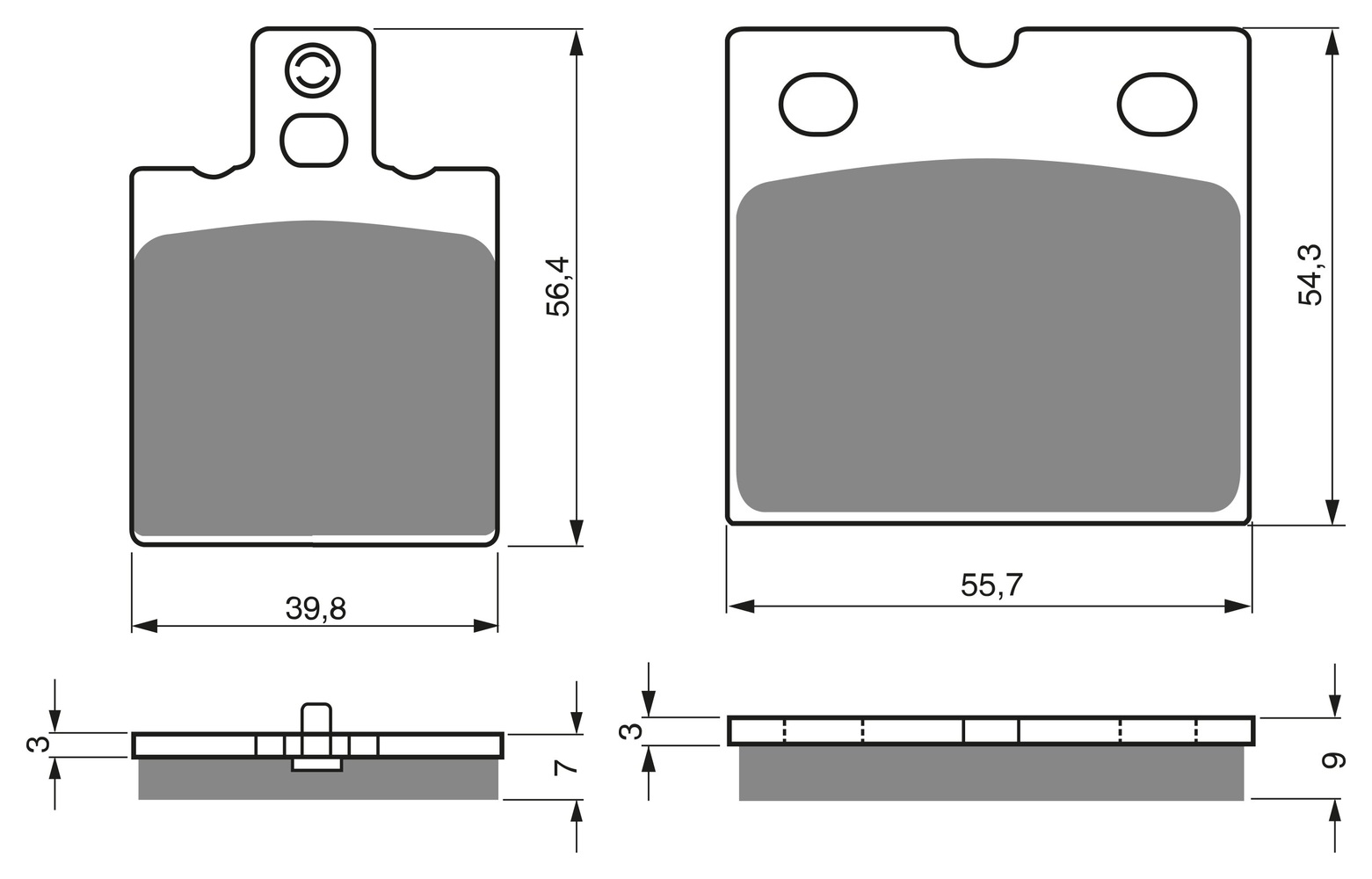 2 Kit plaquettes frein Raven RAV-103-168 Moto-guzzi GT 350 Avant et Arrièretitle=Forme et couleur
