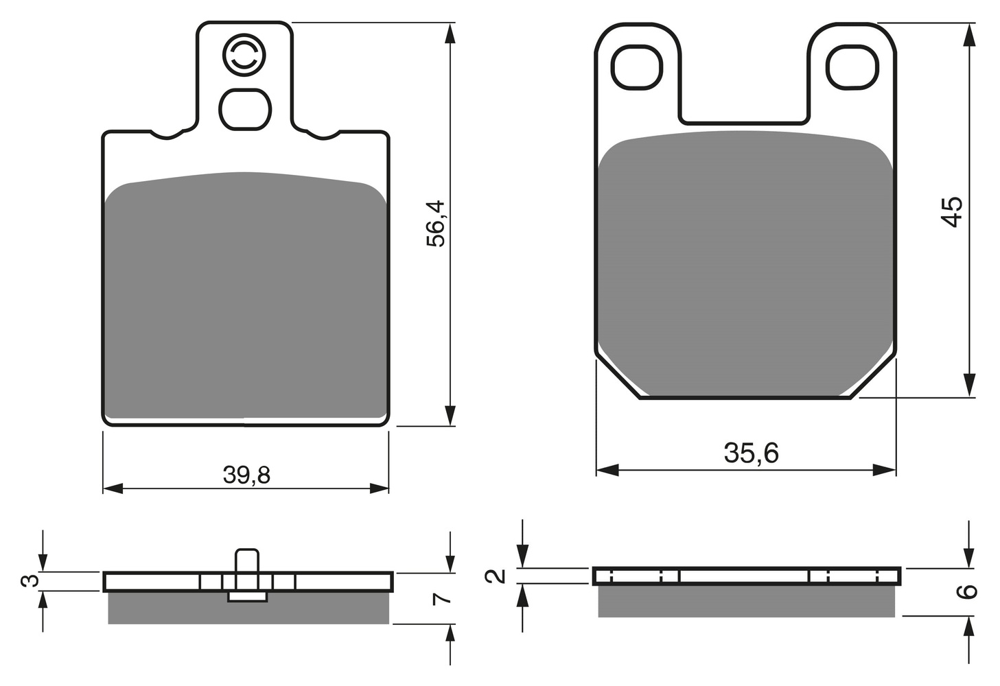 2 Kit plaquettes frein Raven RAV-103-171 Alfer MC 80 Avant et Arrièretitle=Forme et couleur