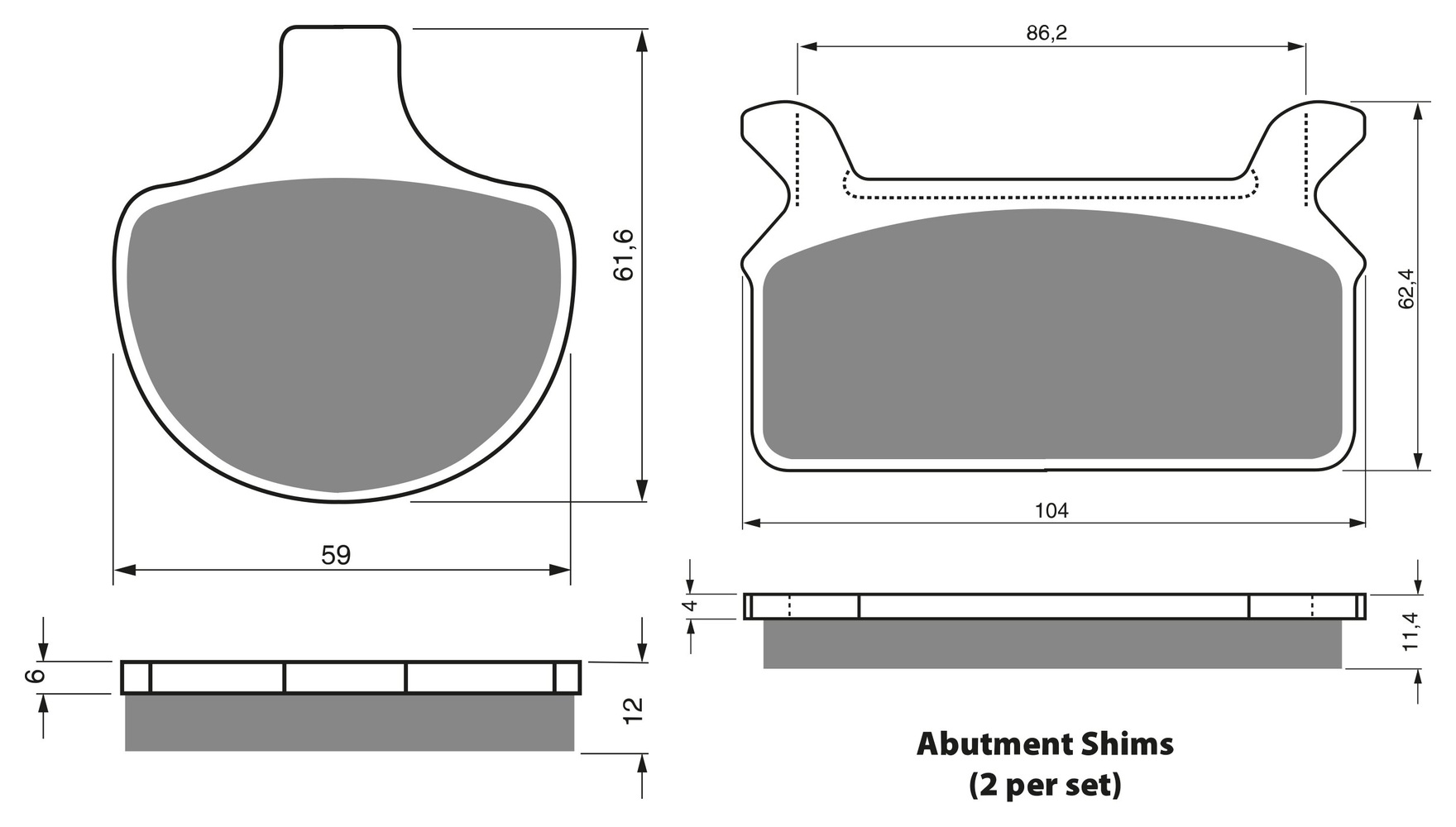 2 Kit plaquettes frein Raven RAV-103-182 Harley-davidson Touring Tour Glide Ultra Classic Avant et Arrièretitle=Forme et couleur