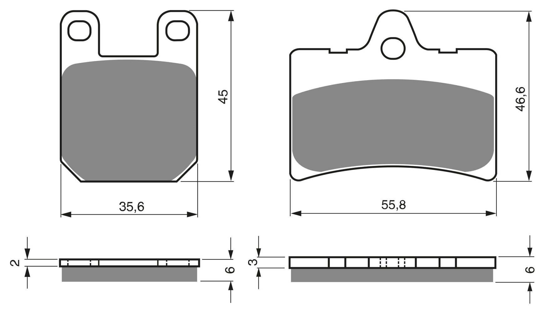 2 Kit plaquettes frein Raven RAV-103-187 Aprilia Climber 280 Avant et Arrièretitle=Forme et couleur