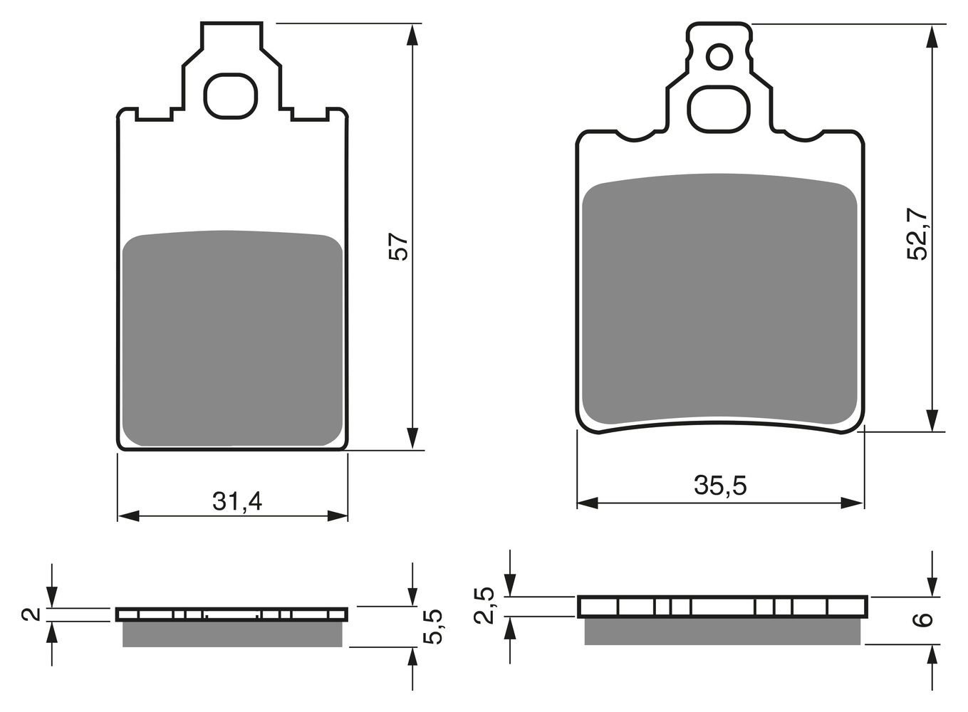 2 Kit plaquettes frein Raven RAV-103-197 Aprilia Climber 275 Avant et Arrièretitle=Forme et couleur