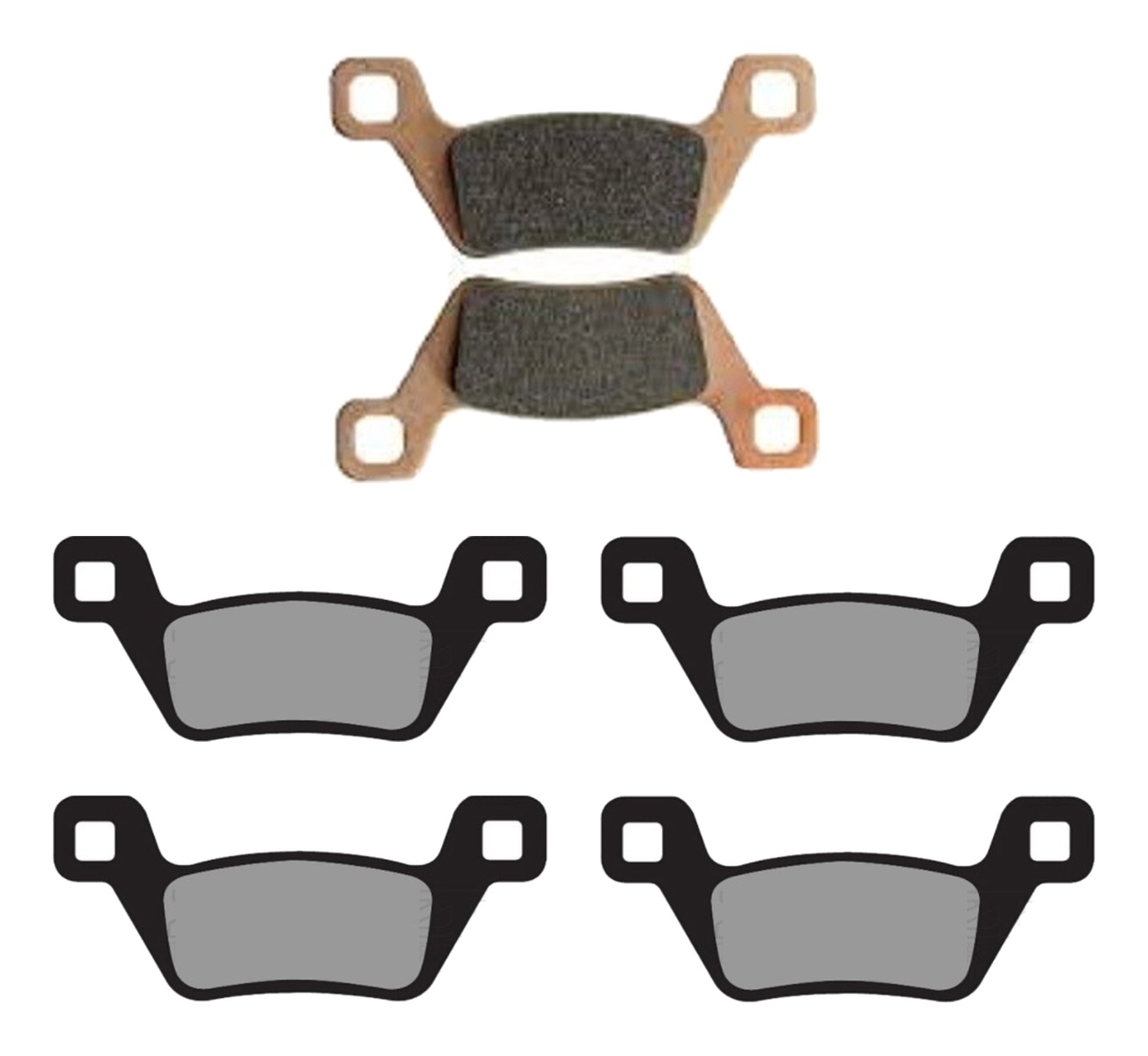 3 Kit plaquettes frein Raven RAV-104-117 Kymco MXU 550 Av G, Av D et Artitle=Forme et couleur