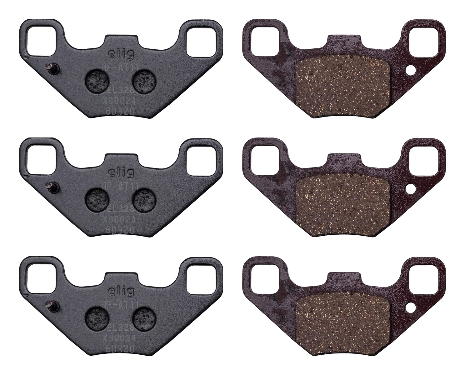 3 Kit plaquettes frein Raven RAV-104-120 Polaris RZR 170 Av G, Av D et Artitle=Forme et couleur