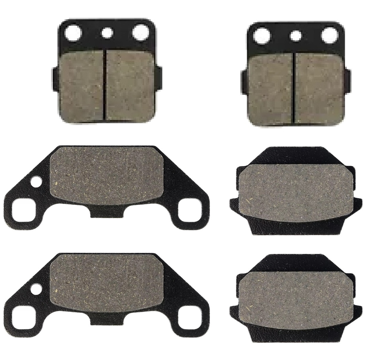 3 Kit plaquettes frein Raven RAV-104-127 Suzuki LT-E 230 QuadRunner Av G, Av D et Artitle=Forme et couleur