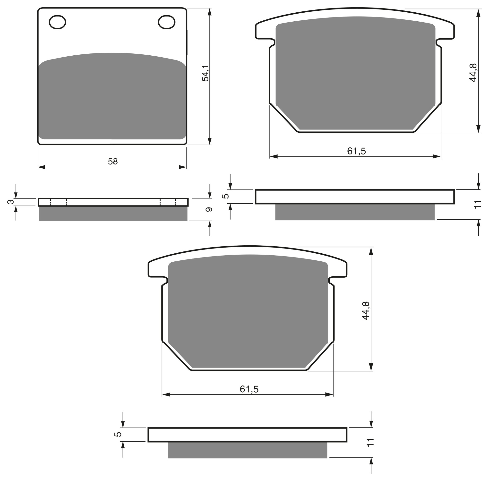 3 Kit plaquettes frein Raven RAV-104-187 Suzuki GS 550 Av G, Av D et Artitle=Forme et couleur