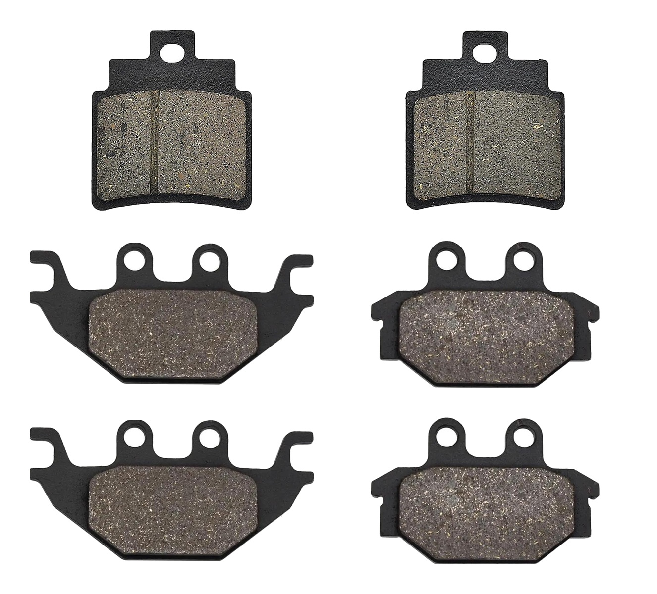 3 Kit plaquettes frein Raven RAV-104-198 Kymco MXU 250 Av G, Av D et Artitle=Forme et couleur