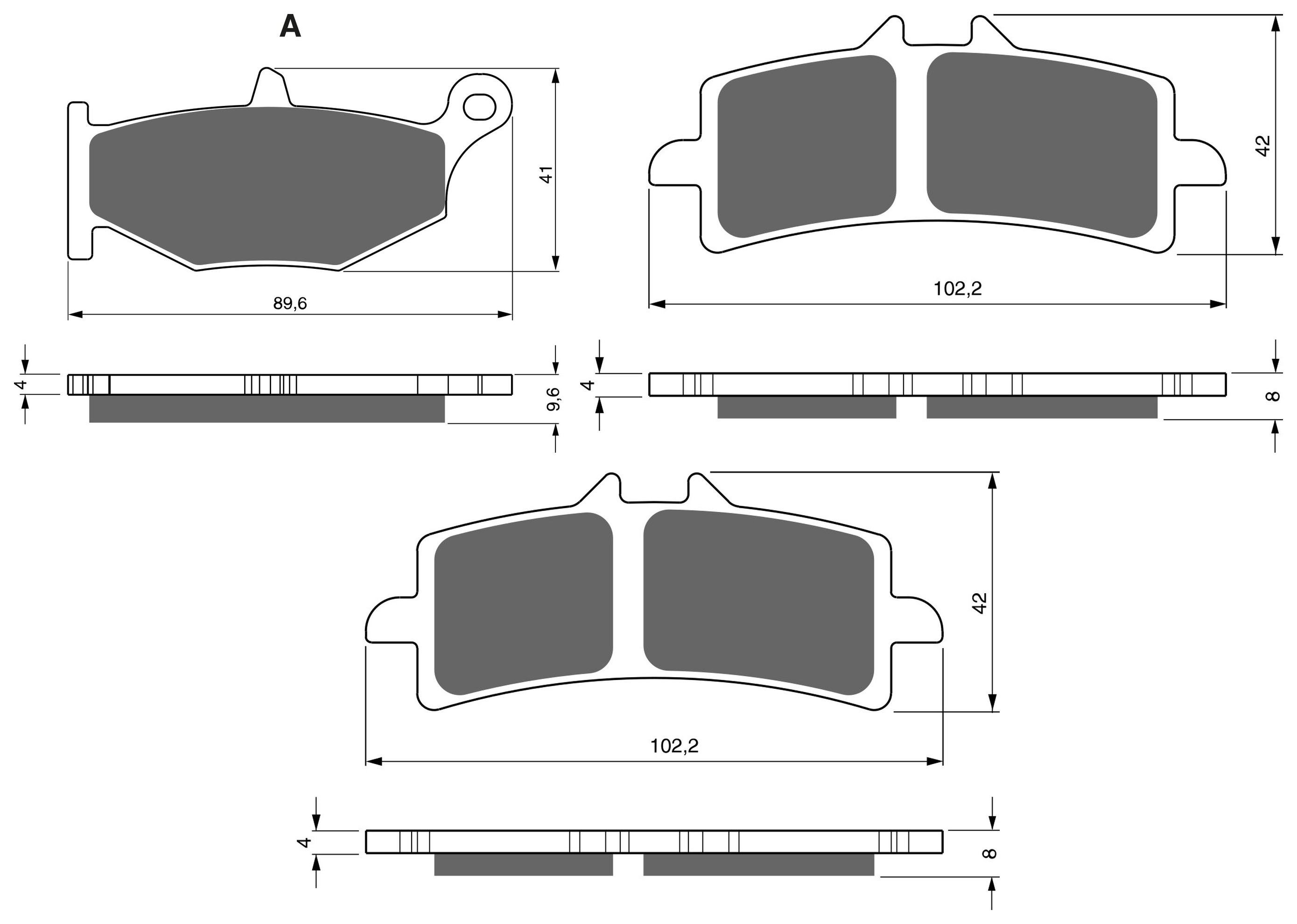 3 Kit plaquettes frein Raven RAV-104-222 Suzuki GSX 1300 RR Hayabusa Av G, Av D et Artitle=Forme et couleur