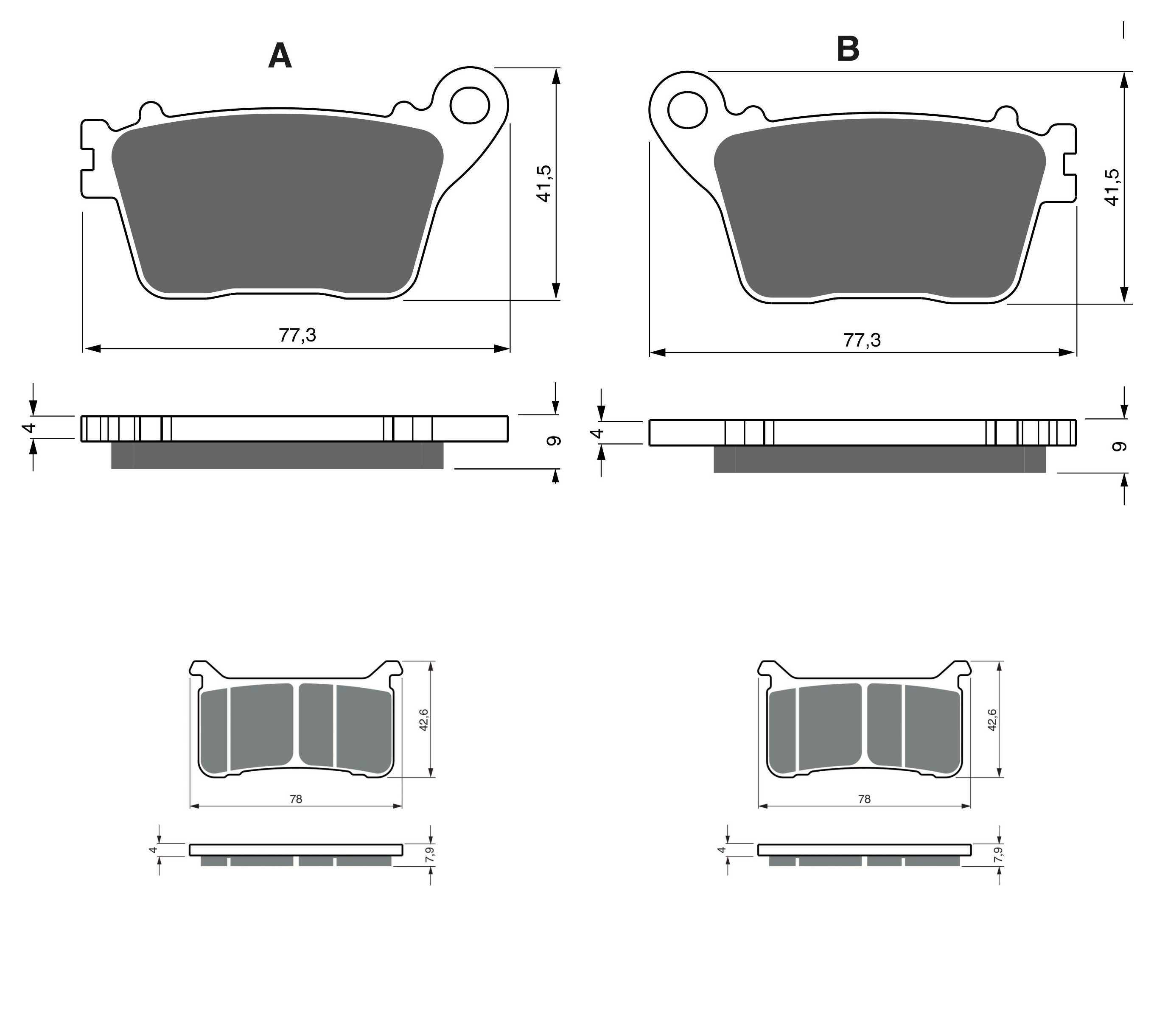 3 Kit plaquettes frein Raven RAV-104-269 Honda CBR 1000 RR Av Ga, Dr ou Artitle=Forme et couleur