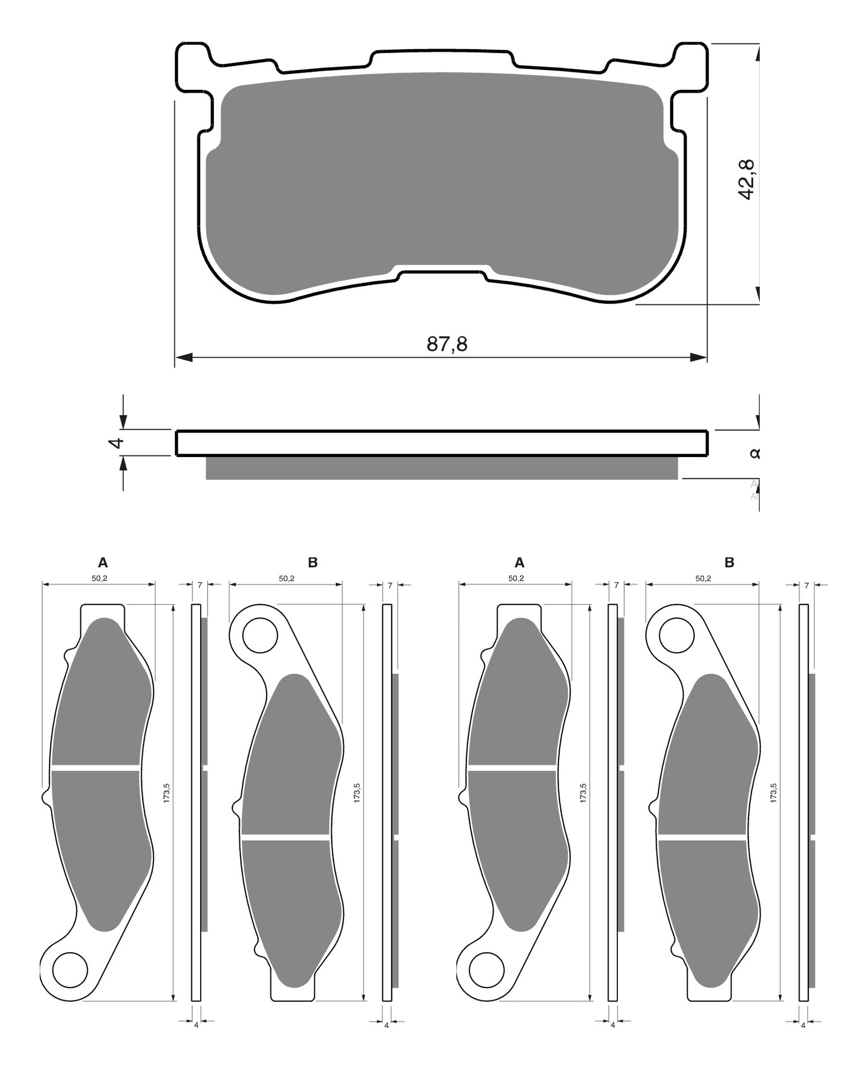 3 Kit plaquettes frein Raven RAV-104-282 Harley-davidson Trike Tri Glide Ultra Av Ga, Dr et Artitle=Forme et couleur